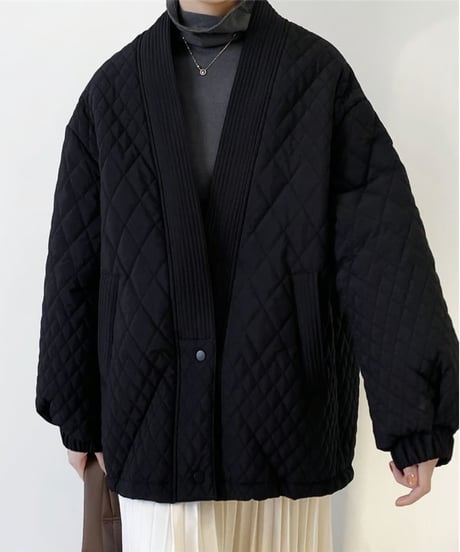 v-neck quilting blouson /2color　FL3138