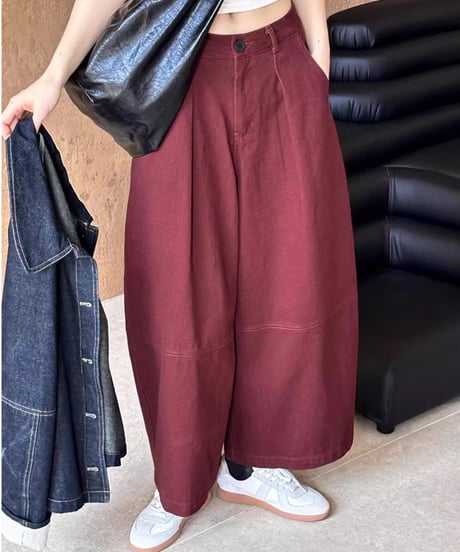 wide leg sickle pants /2color　FL2813