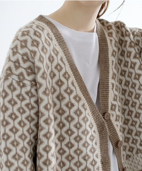 v-neck knit cardigan　FL2577