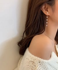 pearl drop chain pierced earrings　FL2652