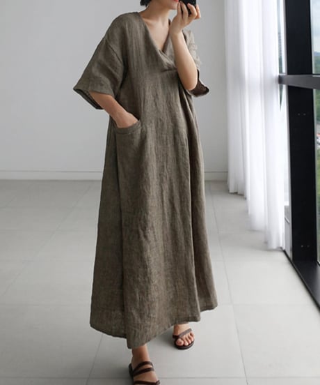 cotton linen dress　FL2132