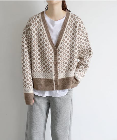 v-neck knit cardigan　FL2577