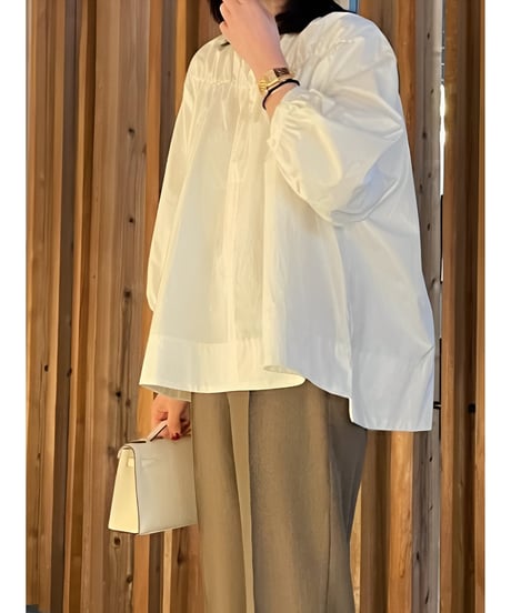 gathered design voluminous blouse　FL2480