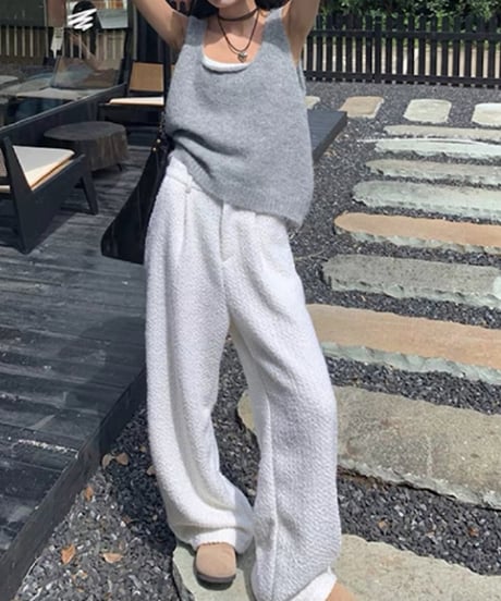 u-neck knit tank top　FL2227