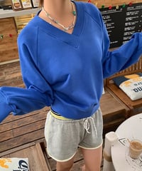 v-neck sweatshirt pullover　FL2543