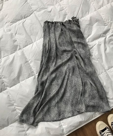 monotone leopard flare skirt　FL2185