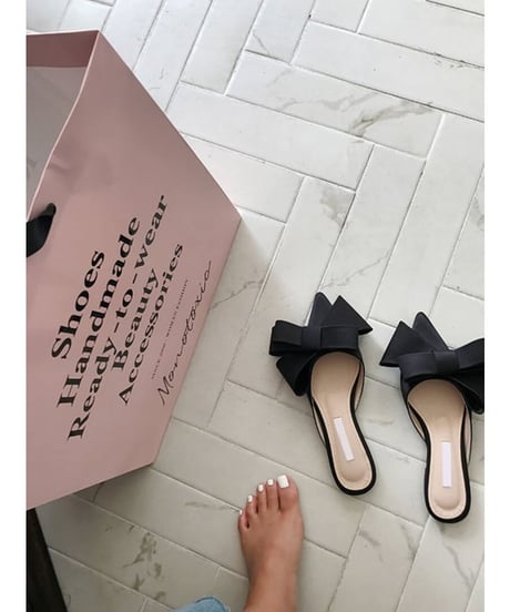big ribbon flat sandals /5color　FL2026