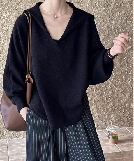 sailor collar knit pullover /3color　FL2788