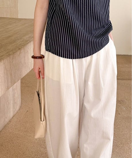 stretch waist tuck pants /2color　FL3615