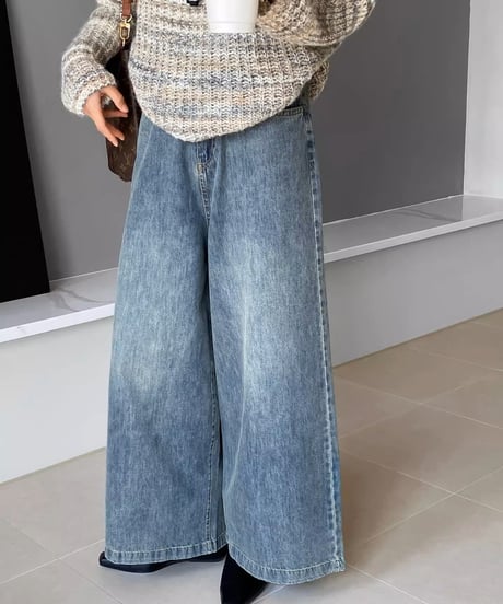 wide leg flare denim　FL3348