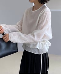 drawstring lace-up blouse /3color　FL3367