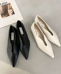 pointed v-cut shoes /3color　FL2210
