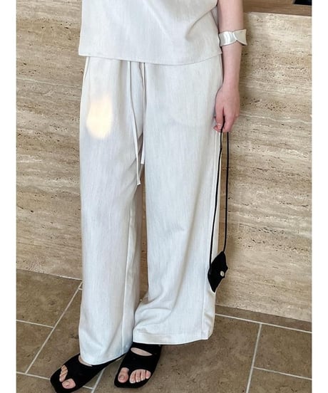 relaxed sleeveless tops + wide pants setup /2color　FL3376