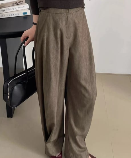 hem button 2way wide pants /2color　FL2764