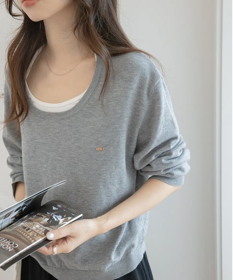 u-neck pullover knit /3color　FL3297