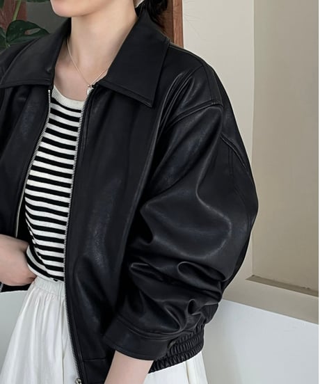short leather jacket /2color　FL2808
