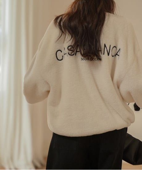 back logo boa fleece pullover /2color　FL3208