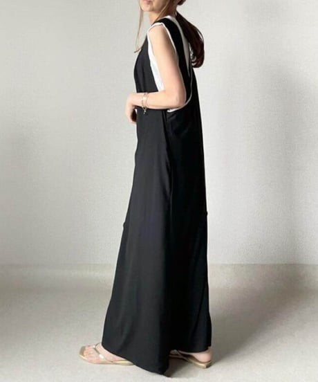 v neck layer maxi dress　FL3643