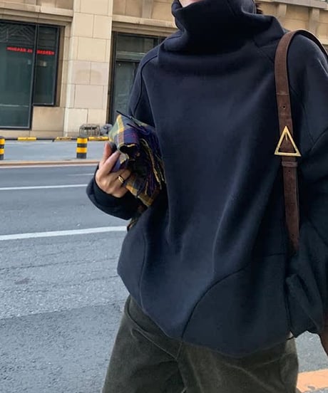 drawstring neck turtleneck sweatshirt　FL2546