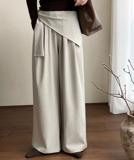 wide pants & scarf /2color　FL2885