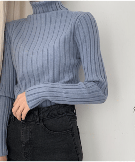 high neck pile pullover knit /6color　FL3140