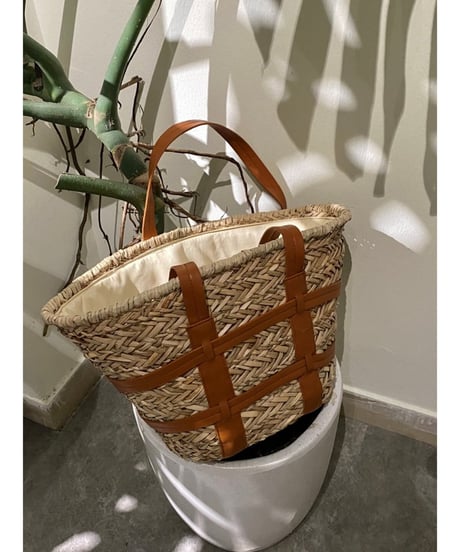 straw basket bag /2color　FL2054