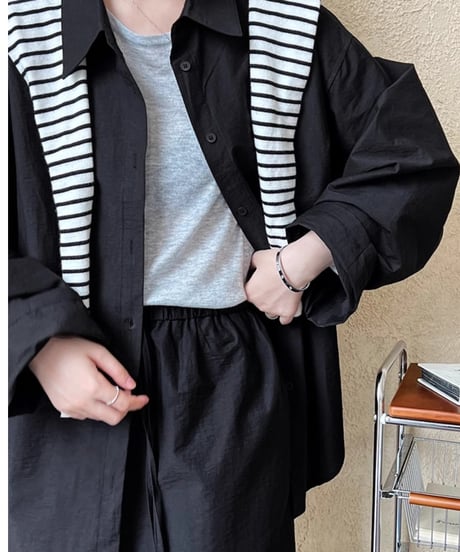 long sleeve shirt & long skirt setup /2color　FL2824