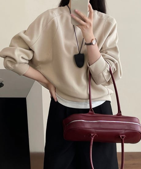 cool neck sweatshirt /2color　FL3078