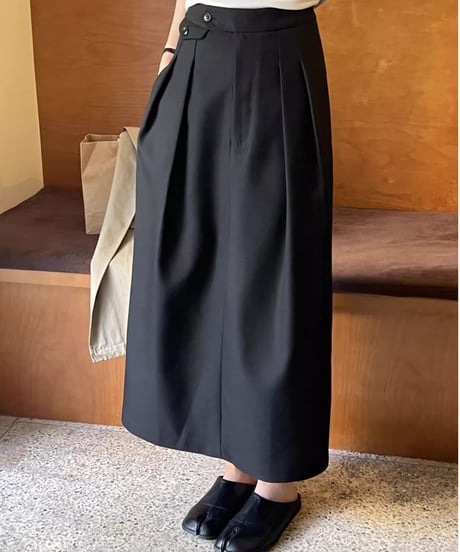 straight long tuck skirt　FL2730