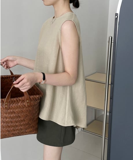 back slit sleeveless blouse /2color　FL2712