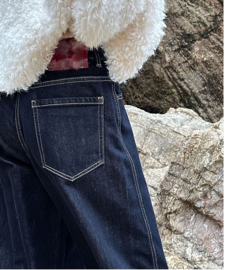 brushed denim wide pants　FL3051
