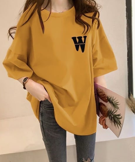 thick oversized casual t-shirt /6color　FL3616