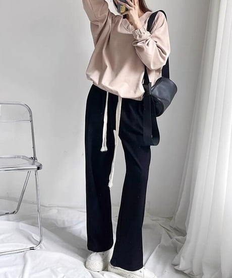 short v-neck sweat top /2color　FL2623