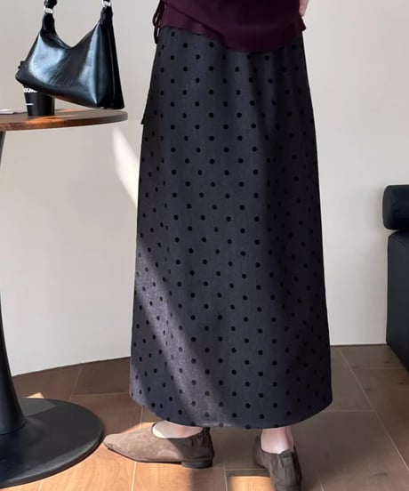 dot pattern a-line skirt　FL2857