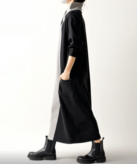 【即納品】relaxed colorblock dress　FL3516