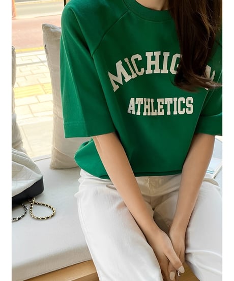 college logo raglan sleeve tee /3color　FL3408