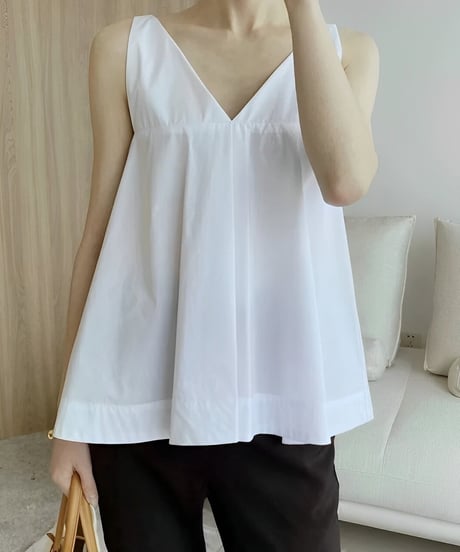 v-neck flare blouse /2color　FL2038