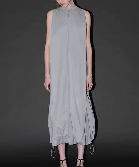 drawstring hem sleeveless one-piece /2color　FL3613