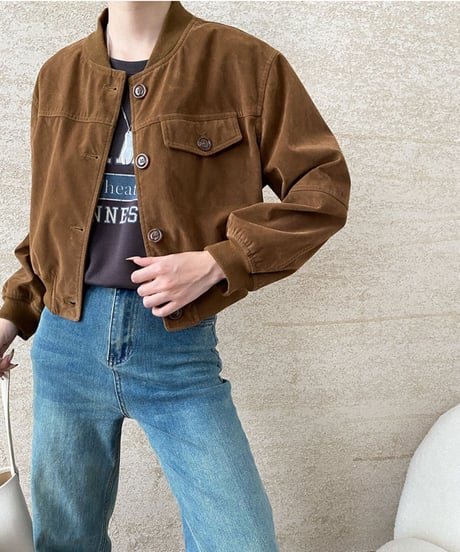 fake-suede short jacket /2color　FL2837