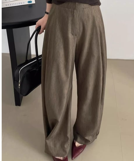 hem button 2way wide pants /2color　FL2764