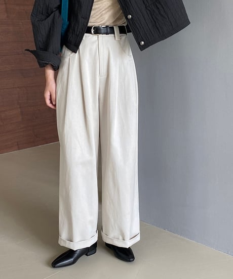 tencel straight wide pants /2color　FL2761