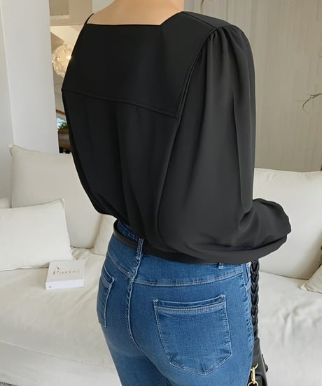 square neck switching blouse　FL2051