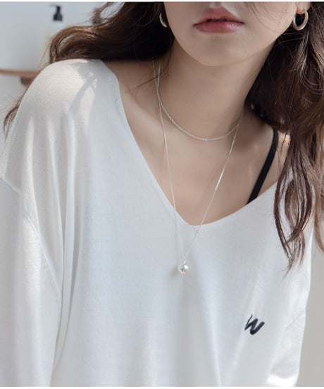 silk touch v-neck knit tops /3color　FL3249