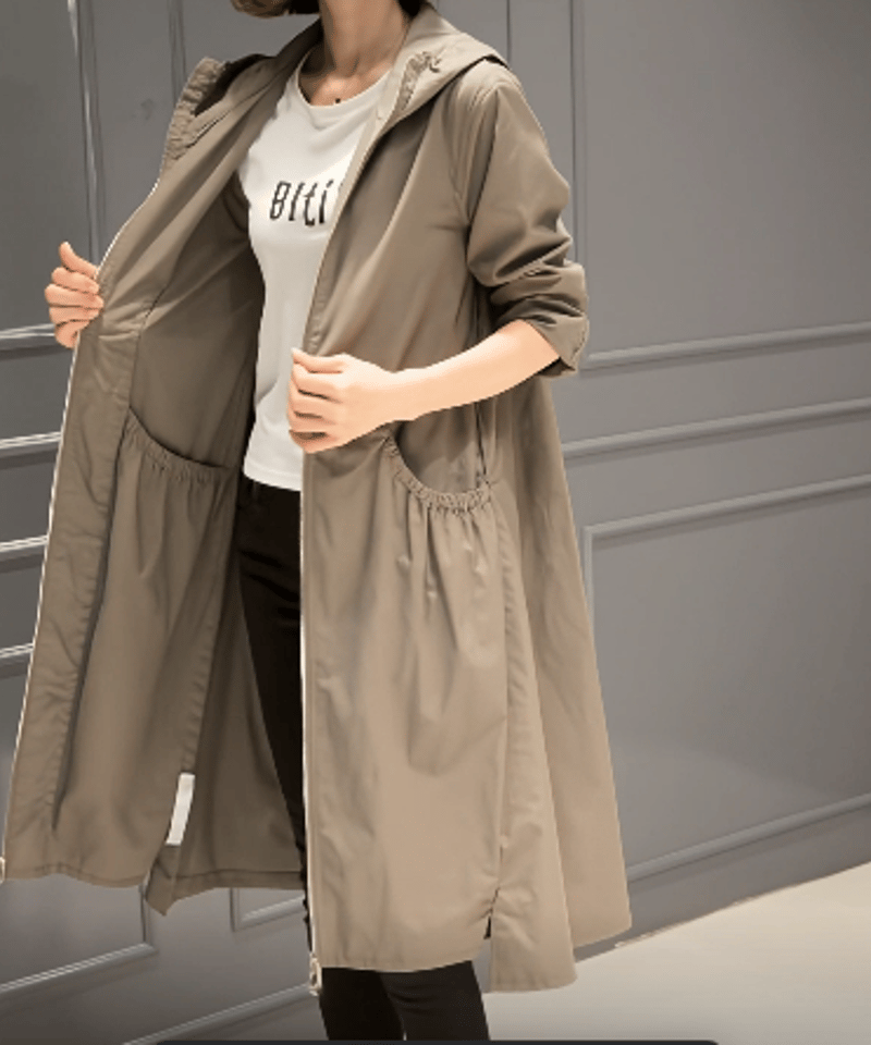 hooded flare long light coat /5color FL3593 | F