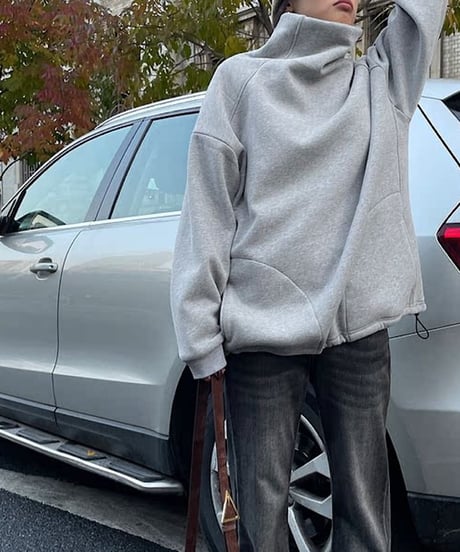 drawstring neck turtleneck sweatshirt　FL2546