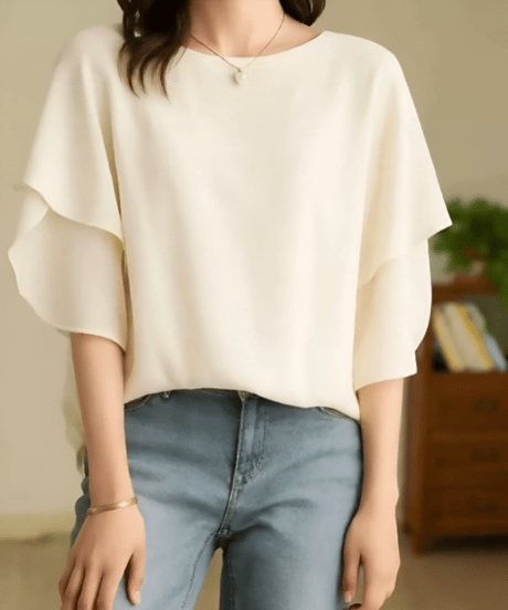 layered chiffon blouse /4color　FL3463