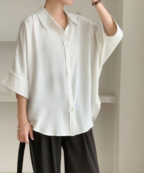 polyester lawn dolman blouse /7color　FL3621