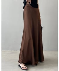 satin fish-tail ankle skirt  /3color　FL2716