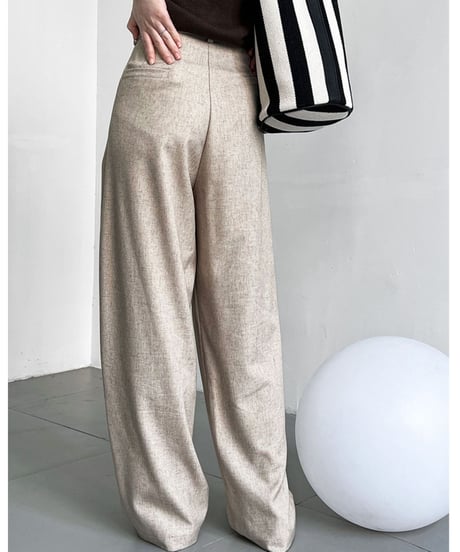 linen wide-leg pants /3color　FL2704