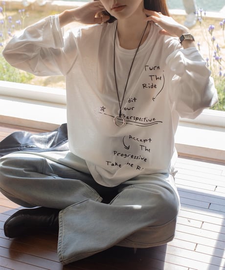 letter print long sleeve t-shirt　FL3325